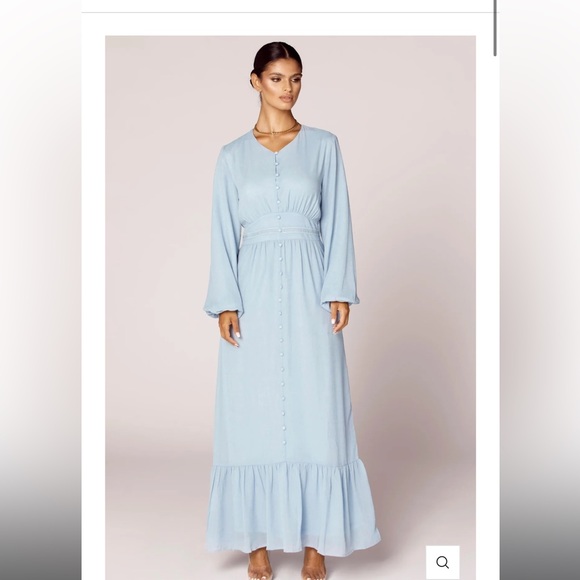 Maya Blue Button Front Maxi Dress - Picture 1 of 7